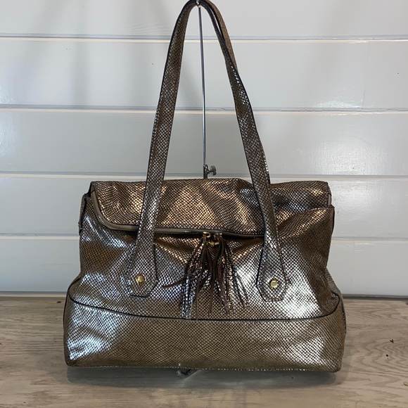 Antonio Melani silver snakeskin metallic satchel - Picture 2 of 12